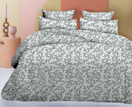 Chios Hellas Cotton Duvet Cover Set 160x240cm Single with Pillowcase Multicolour 35230S2