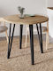 Xana Round Table Dining Room Wooden with Metal Frame Sepet Oak 90x90x77.5cm
