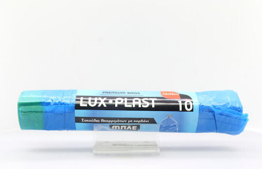 Lux Plast Σακούλες Απορριμάτων με Κορδόνι 95x70см 10бр Син