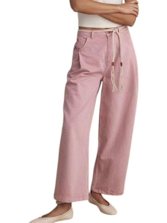 Attrattivo Damen Stoff Palazzo-Hose Pink