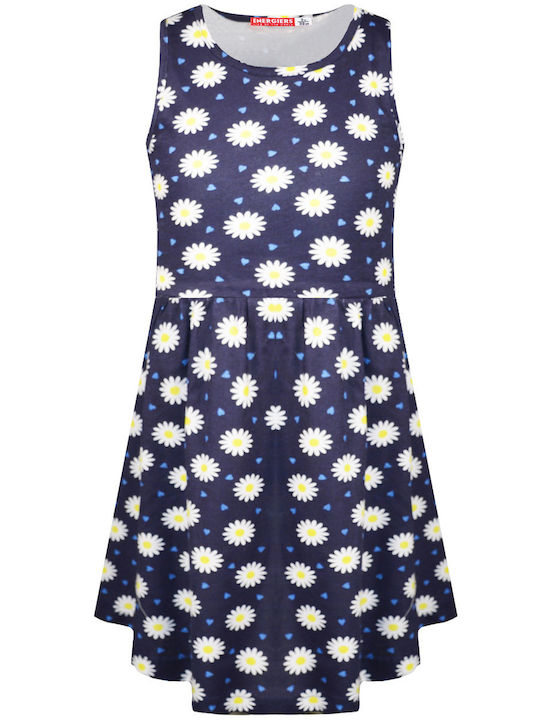 Kinderkleid Ärmellos Blumen BLACK