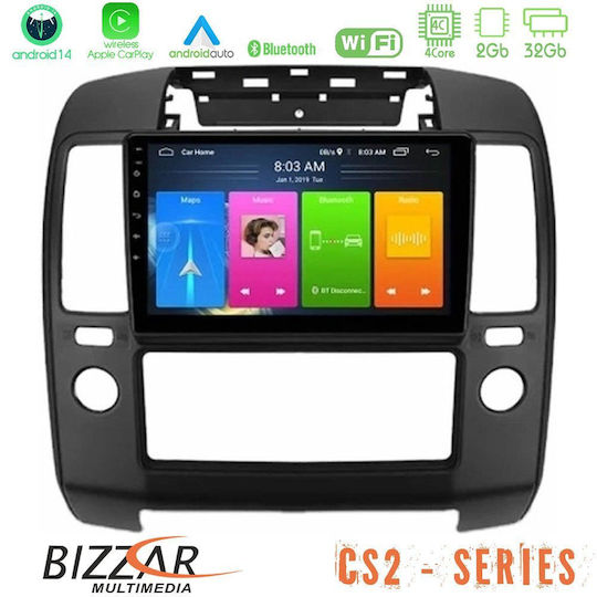 Bizzar Ηχοσύστημα Αυτοκινήτου για Nissan Navara / Pathfinder 2006-2011 με A/C (Bluetooth/USB/WiFi/GPS/Apple-Carplay/Android-Auto) με Οθόνη Αφής 9"