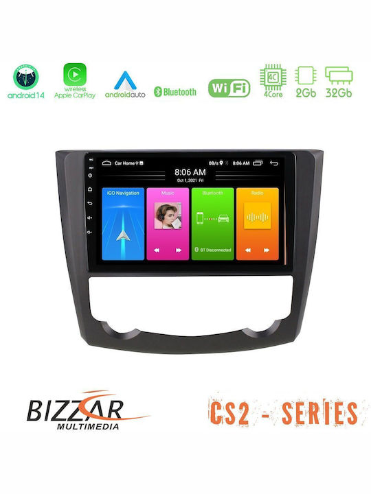 Bizzar Car Audio System for Renault Kadjar 2022-2023 (Bluetooth/USB/AUX/WiFi/GPS/Apple-Carplay/Android-Auto) with Touch Screen 9"