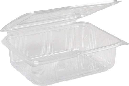 Rectangular PET Container 1500cc "Cook Pack" Integrated Lid Pack of 100 Pieces Thalassinos 6229