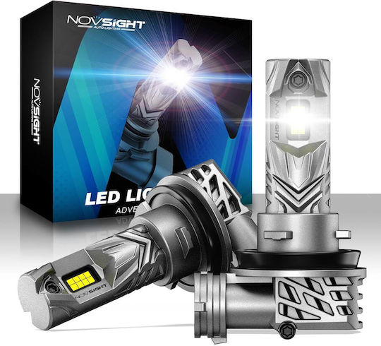 NovSight Λάμπες Αυτοκινήτου & Μοτοσυκλέτας H11 / H8 / H9 LED 6500K Ψυχρό Λευκό 12-24V 60W 2τμχ