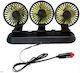 Triple Car Fan 12v Pervoi Ctc-651 Black Yellow