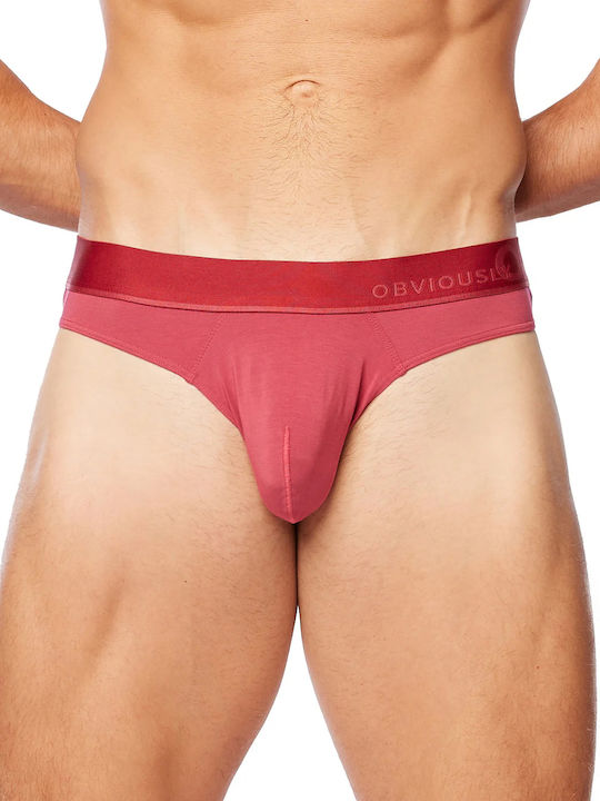 Herren Slips Rot mit Mustern 1Packung