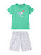 Energiers Kids' Pajamas Summer Multicolored Shark Glow In The Dark