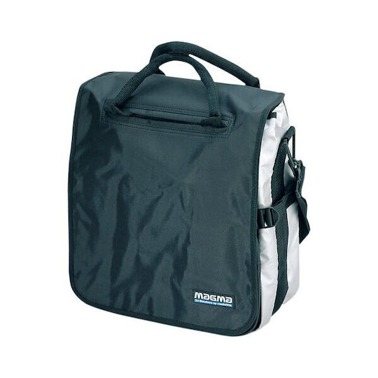Tragbarer Vinyl-Schallplattenkoffer Mediawin 42600 Magma Rucksack 40 LP Schwarz Silber