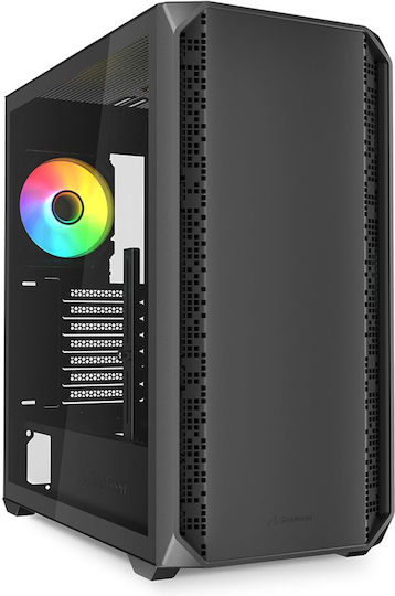 Sharkoon AK2 RGB Gaming Midi Tower Κουτί Υπολογιστή με Πλαϊνό Παράθυρο Μαύρο