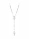 Oxzen Women's Cross with the Crucified from Steel with Chain