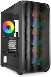Sharkoon AK3 RGB Геймърско бюро Midi Tower със страничен прозорец Sharkoon AK3 RGB Геймърско бюро Midi Tower със страничен прозорец