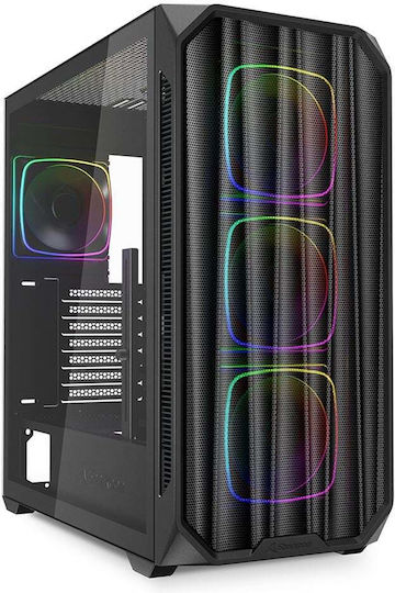 Sharkoon AK5M RGB Gaming Midi Tower Κουτί Υπολογιστή με Πλαϊνό Παράθυρο Μαύρο