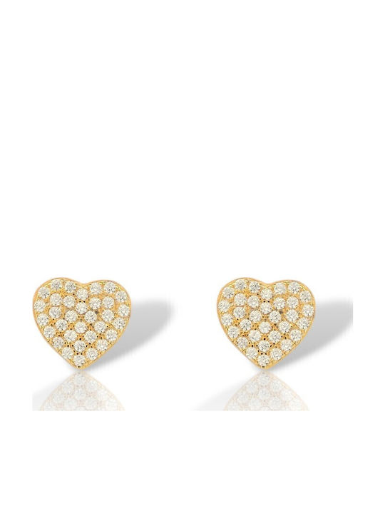 Mentzos Earrings made of Silver Gold Plated with Stones
