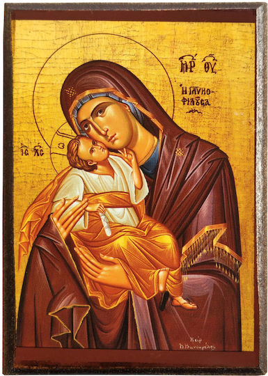 Set of 50 Pieces -> Virgin Mary Sweet Kissing Christ "Icon Frame Category Paper Krn No 00 Dimension 6.5cm X 9.5cm" Icon Wood MDF S&K Byzantine Icons
