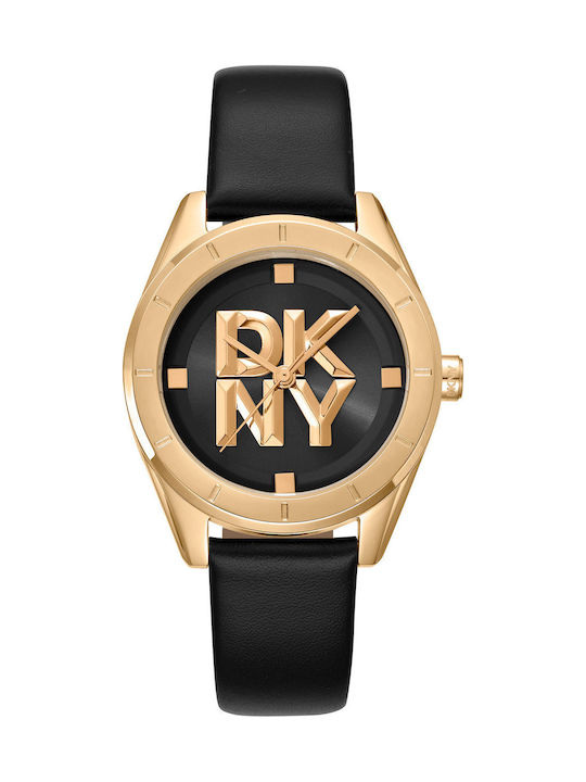 DKNY Chambers Women's Watch with Black Leather Strap DKNY Chambers Women's Watch with Black Leather Strap