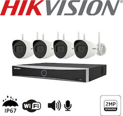 Hikvision Überwachungssystem 4 Kameras Drahtlosen Kameras IP 1080p