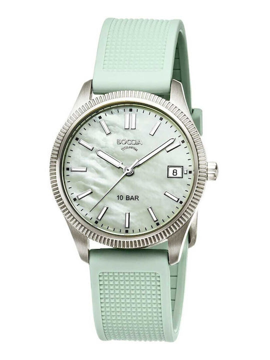 Boccia Women's Watch with Green Leather Strap