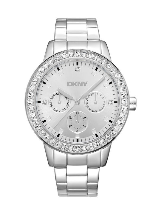 DKNY Parsons Ρολόι Μπαταρίας με Μεταλλικό Μπρασελέ