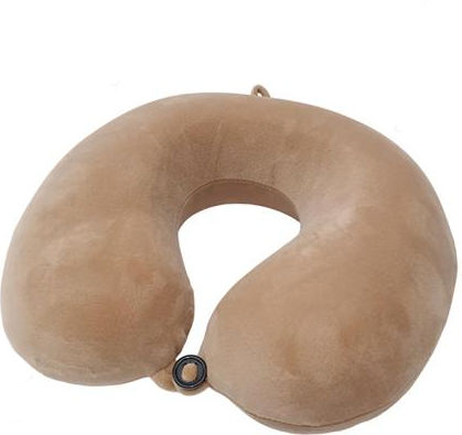 Due esse Pernă de călătorie Pernă Potcoavă Spumă cu memorie Bej M32xL29xH10cm