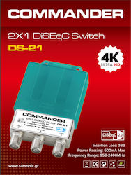Commander Ds-21 Diseqc Switch 2.0 2x1 Στεγανό 4k Uhd
