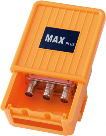Max Plus Stsc-02 TV-SAT сплитер 2 изхода 5-2400 MHz F конектор DC пропускане