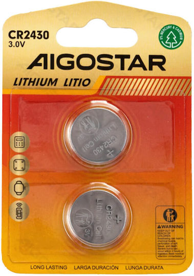 Aigostar Μπαταρίες Λιθίου Ρολογιών CR2430 3V 2τμχ