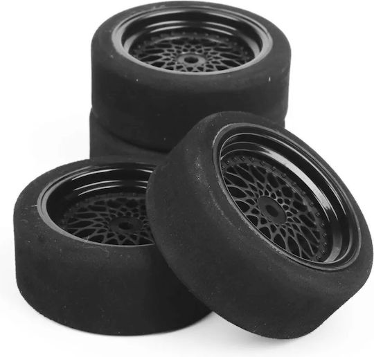 Protonrc 1/10 12mm Hex Racing Foam Tires & Wheel Set Rc Touring Car Black