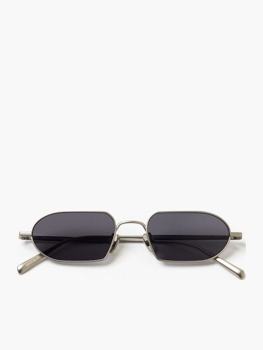 Men's Sunglasses with Silver Metal Frame and Gray Lens