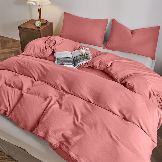 Lino Home Moderna Pillowcase with Envelope Cover Coral 50x70cm.