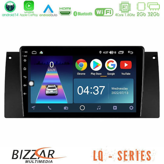 Bizzar Auto-Audiosystem für BMW E39 / X5 (E53) Land Rover Range Rover 2002 2005 (Bluetooth/USB/WiFi/GPS/Apple-Carplay/Android-Auto) mit Touchscreen 9"