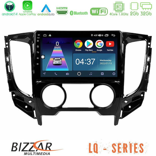 Bizzar Car Audio System for Fiat Fullback Mitsubishi L200 2016 with A/C (Bluetooth/USB/WiFi/GPS/Apple-Carplay/Android-Auto) with Touch Screen 9"