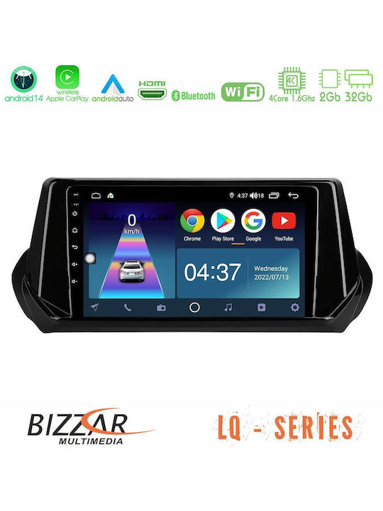 Bizzar Ηχοσύστημα Αυτοκινήτου για Peugeot 208 2019-2023 (Bluetooth/USB/WiFi/GPS/Apple-Carplay/Android-Auto) με Οθόνη Αφής 9"