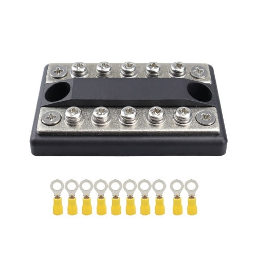 Cp-4002 100a 48v Rv Yacht Modified Double Row 5-way Busbar 10pcs Terminals