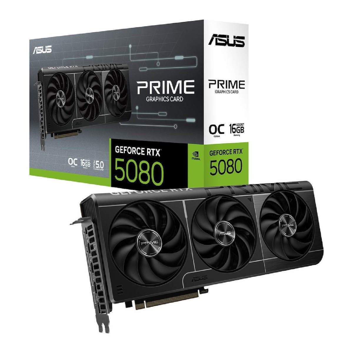 Asus GeForce RTX 5080 16GB GDDR7 Prime OC Κάρτα Γραφικών