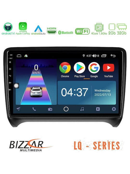 Bizzar Ηχοσύστημα Αυτοκινήτου για Audi TT 2006-2013 (Bluetooth/USB/WiFi/GPS/Apple-Carplay/Android-Auto) με Οθόνη Αφής 9"