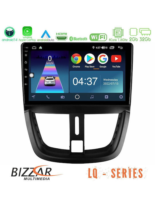 Bizzar Car Audio System for Peugeot 207 2006-2012 (Bluetooth/USB/WiFi/GPS/Apple-Carplay/Android-Auto) with Touch Screen 9"