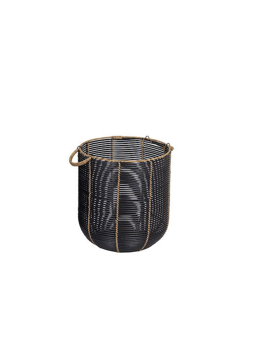 Atmosphera Decorative Basket Rattan Black 30x31cm