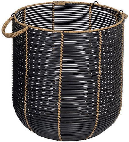 Atmosphera Декоративна кошница Ратан Черен 30x31бр