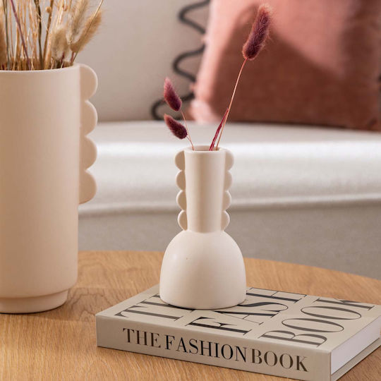 Vază Decorativă Ceramică A-s Wavy Ecru Φ8.5xÎ15.2cm