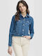Kurze Damen Jean Jacke Blau