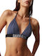 Triangle Bikini Top with Detachable Straps Blue