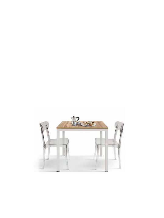 Square Table Metallic Black 80x80x75cm