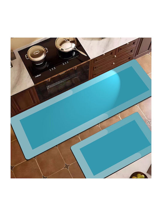 SpitiBazaar Ορθογώνιο Χαλάκι Κουζίνας Αδιάβροχο 150x60cm SB-P-07 Γαλάζιο