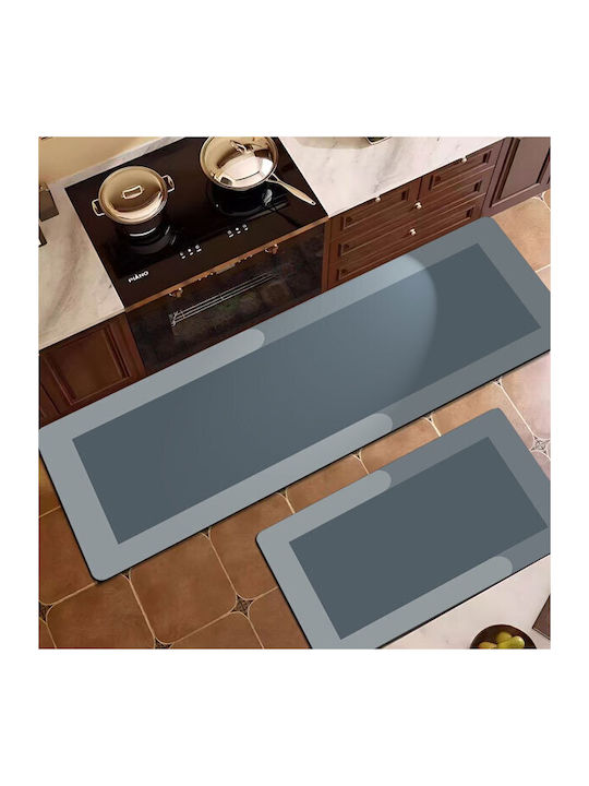 SpitiBazaar Кухненска Подложка Водоустойчив с Антиплъзгащо Подложка Тъмно сиво 150x60εκ.
