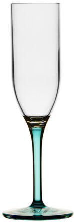 Marine Business Set of Glasses Champagne made of Glass in Turquoise Color Stemmed 6pcs