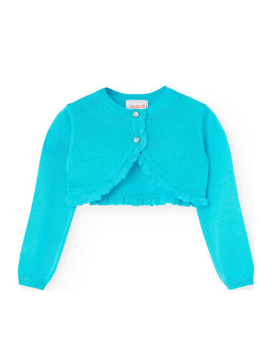 Kids Cardigan Knitted Turquoise