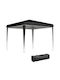 Outsunny Gazebo Garten Schwarz 3x3m
