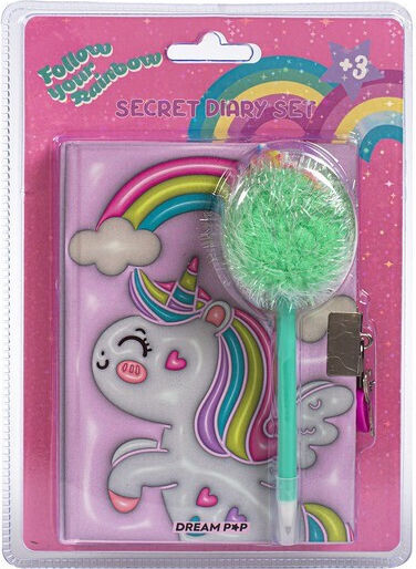 Tri-Coastal Design Pom Pom Unicorn Caiet Pentru Copii cu Caiet și Lacăt