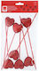 Καρδιές Κόκκινες Stick Set7pcs/h20cm